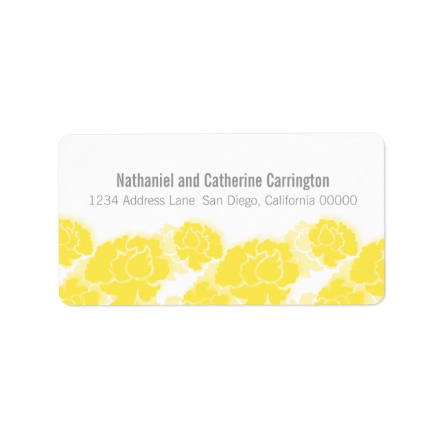 Yellow Floral Decadence Address Labels (Front)