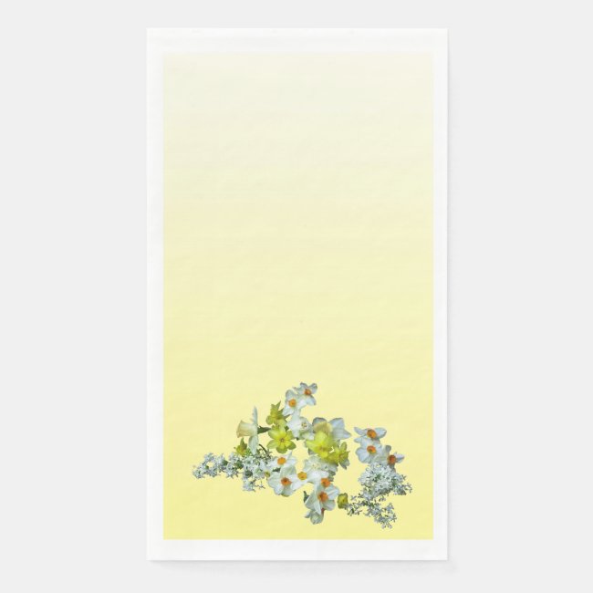 Yellow Floral Design Paper Guest Towel