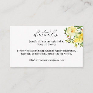 Yellow Floral Details SM Enclosure Card