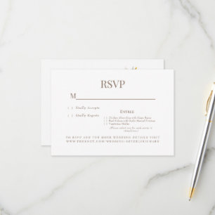 Yellow Floral Dinner Choices Wedding RSVP Card