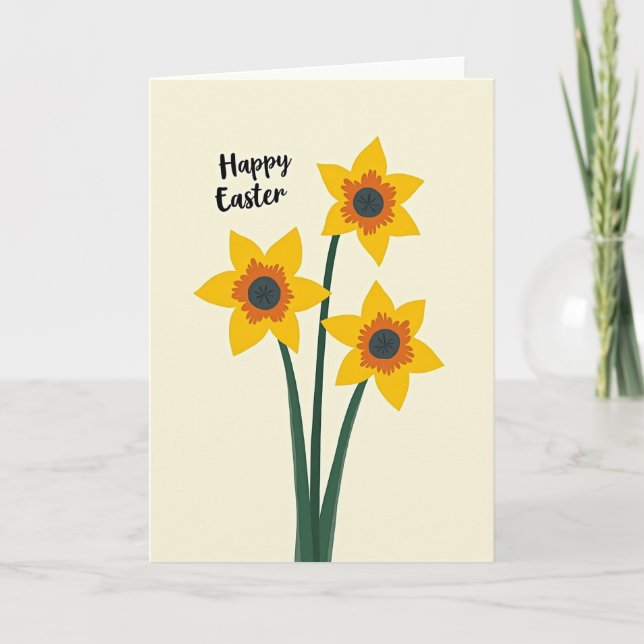 Yellow Floral Easter Card (Front)