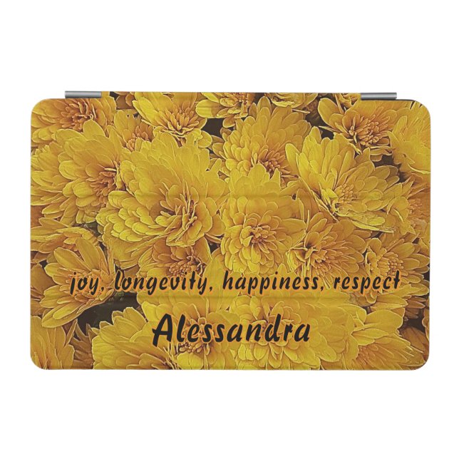 Yellow Floral Fall Chrysantemus Photo iPad Mini Cover (Horizontal)