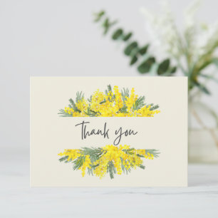 Yellow Floral Frame Sympathy Thank You Card