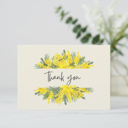 Yellow Floral Frame Sympathy Thank You Card  