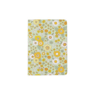 Yellow Floral Garden Pattern Passport Holder