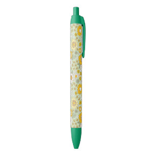Yellow Floral Garden Pattern Pen