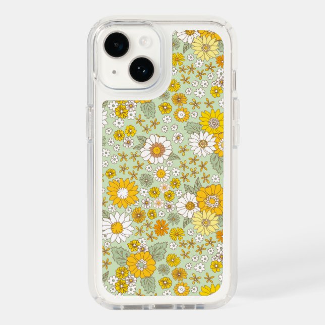 Yellow Floral Garden Pattern Speck iPhone Case (Front)