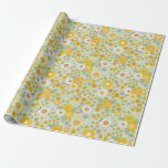 Yellow Floral Garden Pattern Wrapping Paper