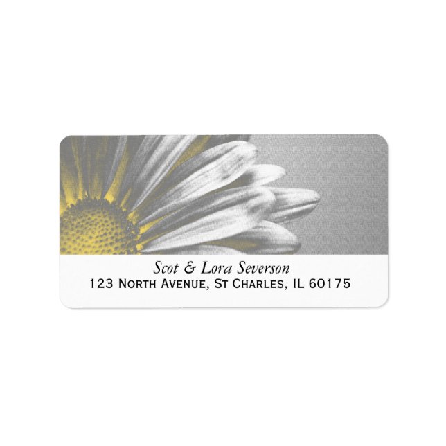 Yellow Floral Highlights Return Address Label (Front)