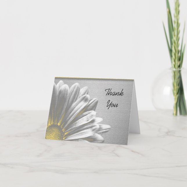 Yellow Floral Highlights Thank You Card (Front)