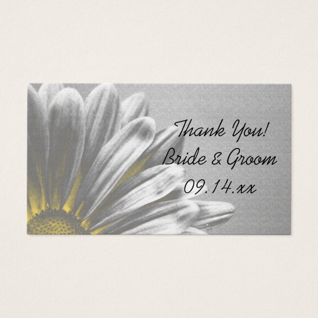 Yellow Floral Highlights Wedding Favor Tags (Front)