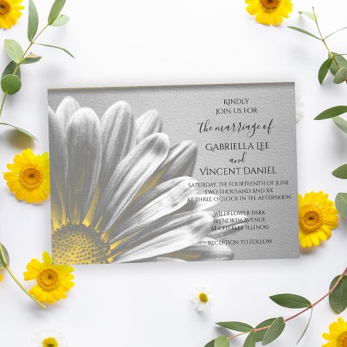 Yellow Floral Highlights Wedding Invitation