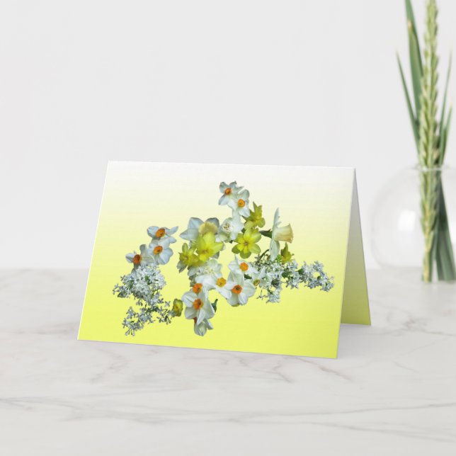 Yellow Floral Holiday Card (Front)