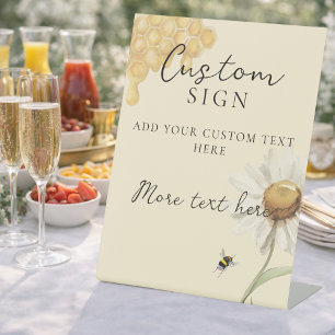 Yellow Floral Honey Bee Bridal Shower Custom Sign