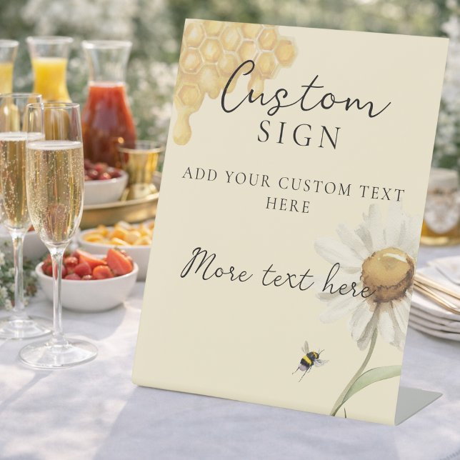 Yellow Floral Honey Bee Bridal Shower Custom Sign (Creator Uploaded)