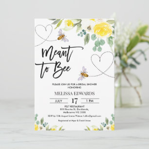 Yellow Floral Meant to Bee Bridal Shower Invitation