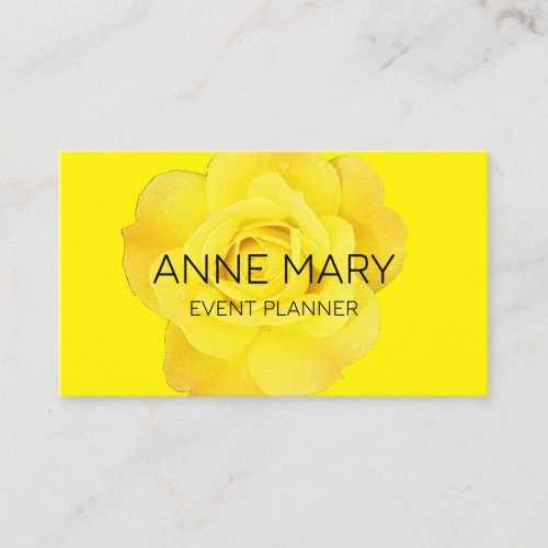 Yellow Floral Modern Colorful Event Planner Trendy Business Card