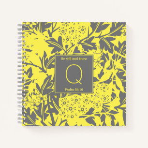 Yellow Floral Monogram Notebook
