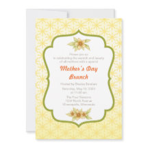 Yellow Floral Mother's Day Brunch Invitation