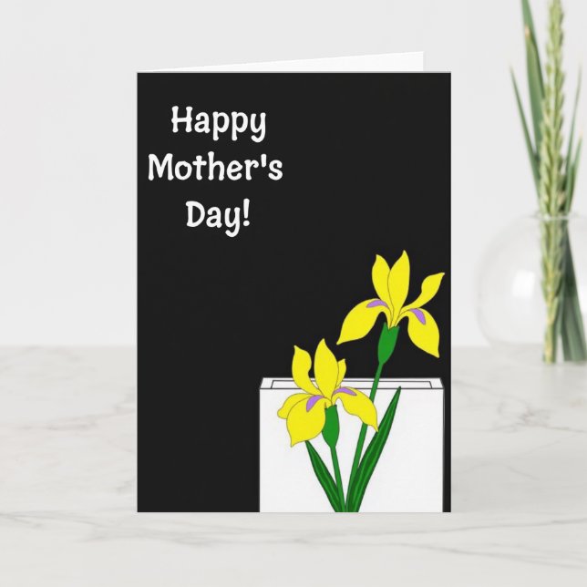 Yellow Floral Mothers Day Card (Front)