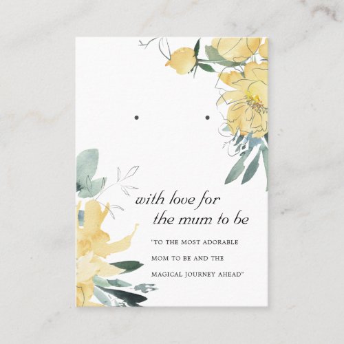 YELLOW FLORAL MUM TO BE GIFT EARRING DISPLAY CARD