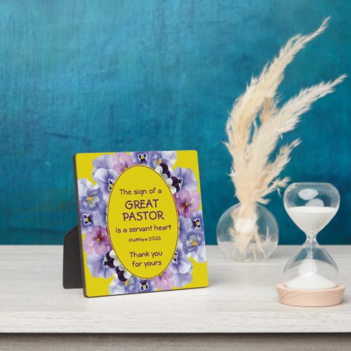 Yellow Floral Pastor Appreciation Plaque