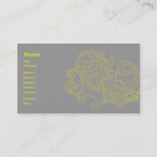 Yellow Floral Pattern - Business Business Card Templates