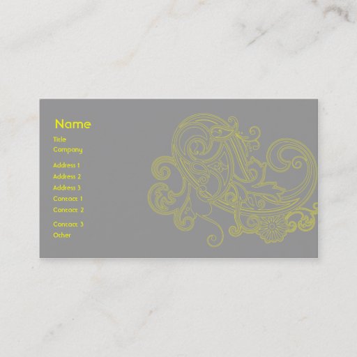 Customizable Yellow Floral Pattern - Business Business Card Templates