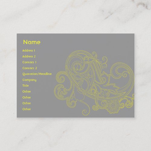Yellow Floral Pattern - Chubby Business Cards
