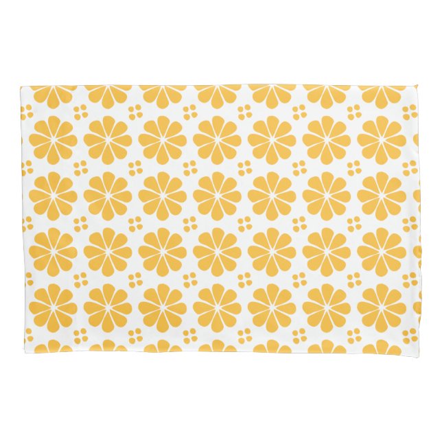 Yellow Floral Pattern Pillow Case (Front)