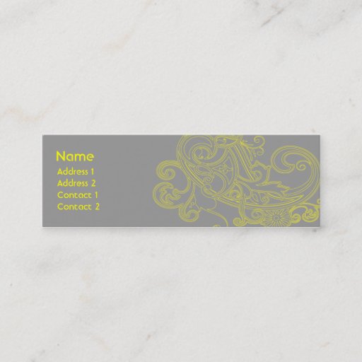 Customizable Yellow Floral Pattern - Skinny Business Card Templates