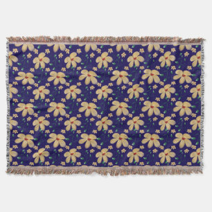 Yellow floral pattern  throw blanket