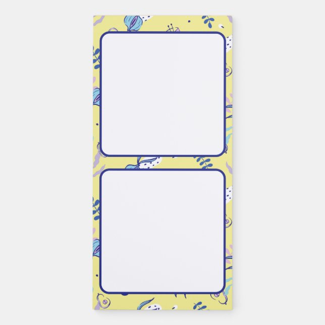 Yellow Floral Patterned Everyday Magnetic Pad (Front)