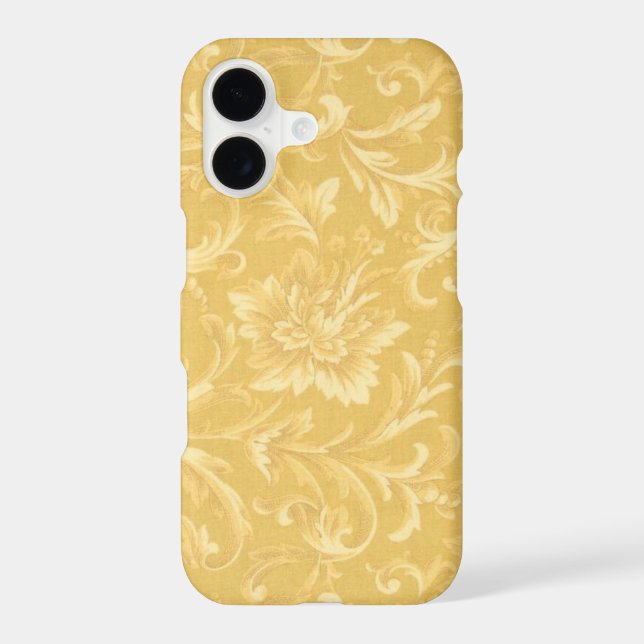 Yellow Floral Patterned Iphone Case (Back)