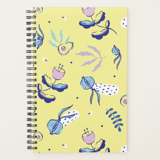 Yellow Floral Patterned Planner (Front)