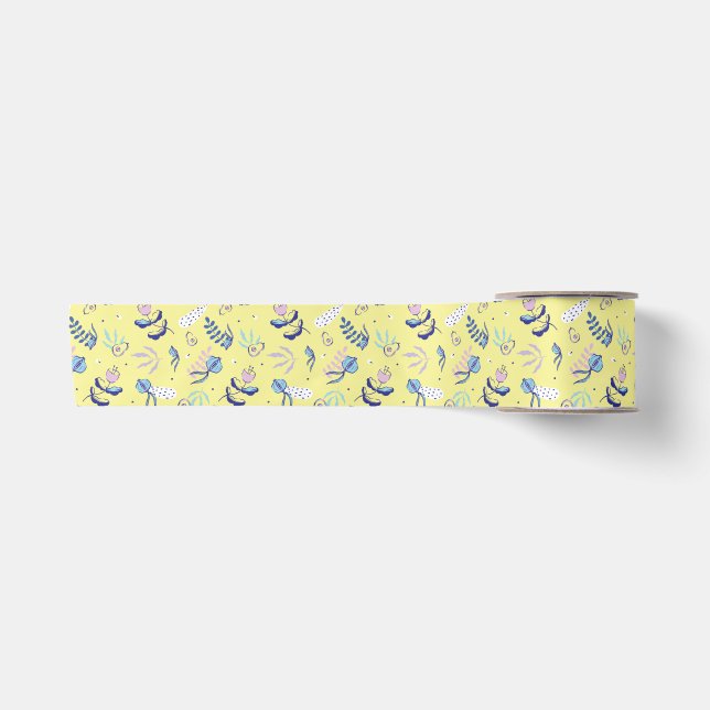 Yellow Floral Patterned Ribbon (Front)