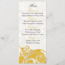 yellow floral Personalized Menu cards