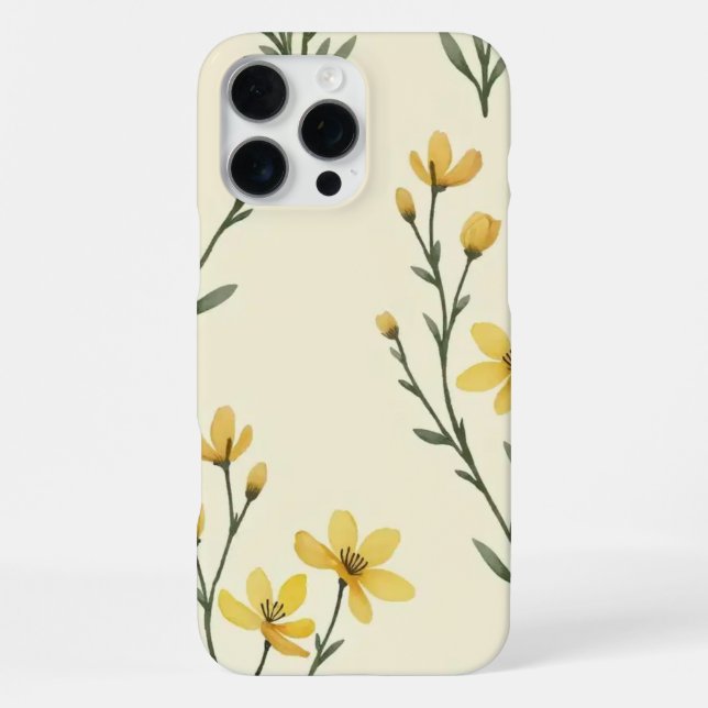 "Yellow Floral Phone Case (Back)