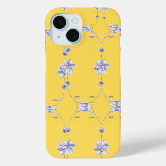 Yellow floral phone case (Back)