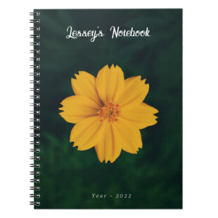 Yellow Floral Photo Design Spiral Notebook