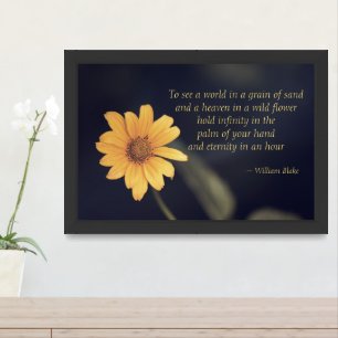 Yellow Floral Poetry Framed Art