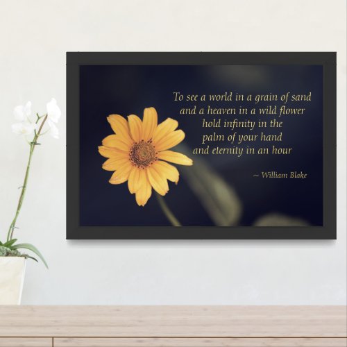Yellow Floral Poetry Framed Art