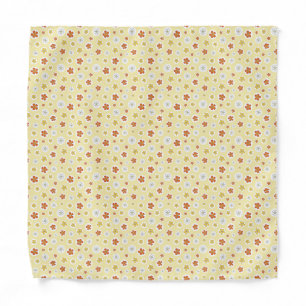 Yellow Floral Polka Dot Storybook Pocket Square Bandana