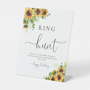 Yellow Floral Ring Hunt Sign