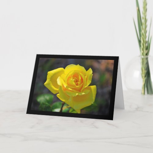Yellow Floral Rose Card