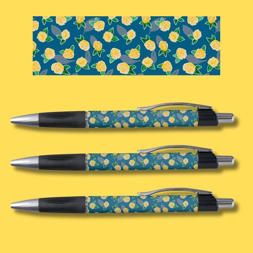 Yellow Floral Rose pattern Pen