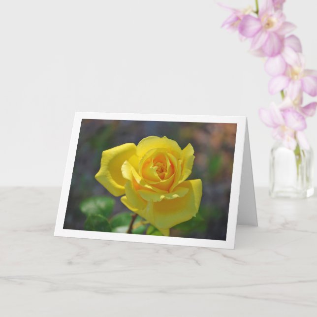 Yellow Floral Rose Portrait Card (Orchid)