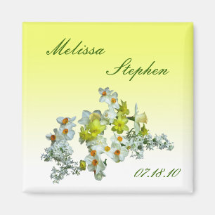 Yellow Floral Save the Date Magnet