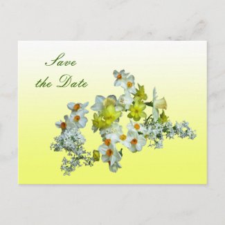 Yellow Floral Save the Date Wedding