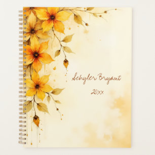 Yellow Floral Spiral-bound Spring Botanical Planner